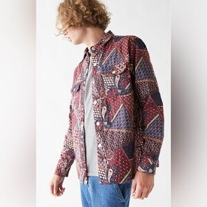 PacSun Quilted Shirt Jacket Men’s Multi Color Paisley Size Medium